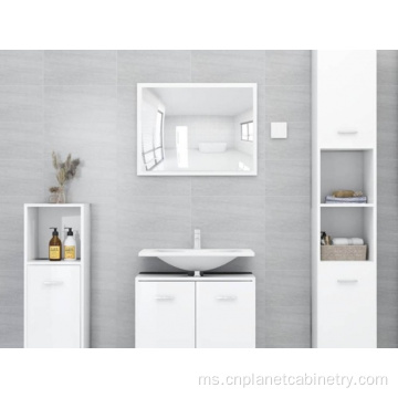 White Hotel Wood Wood Bilik Mandi Single Vanity Pencukur Kabinet